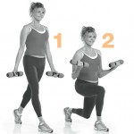 Lunge dip with bicep curl