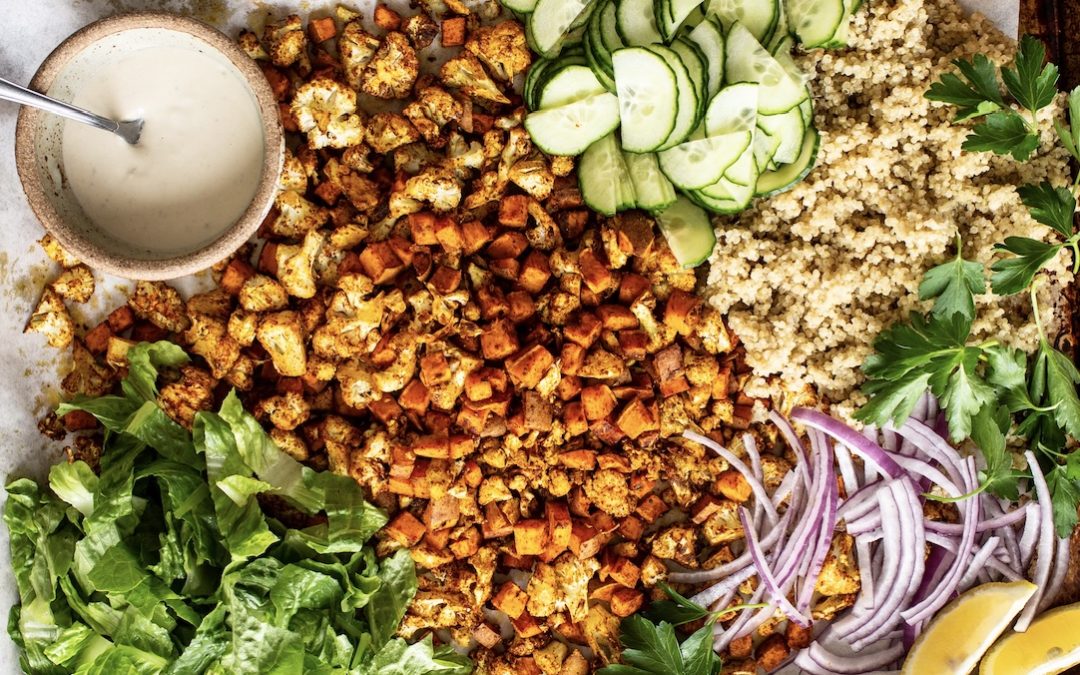 Dr. B’s “Fiber Fueled Cookbook” SWEET POTATO SHAWARMA BOWLS